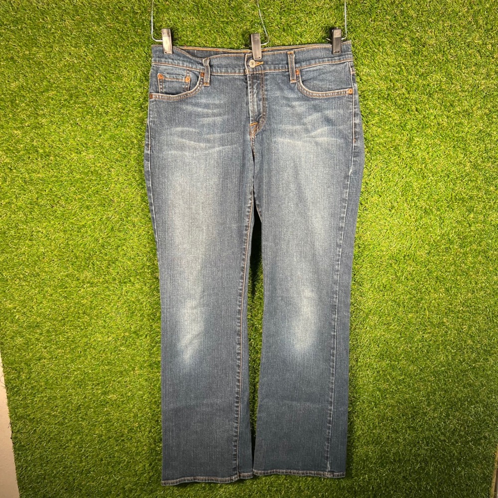 Lucky Brand Dungarees Midrise Flare Jeans Blue Denim Size 30 Regular 4418
